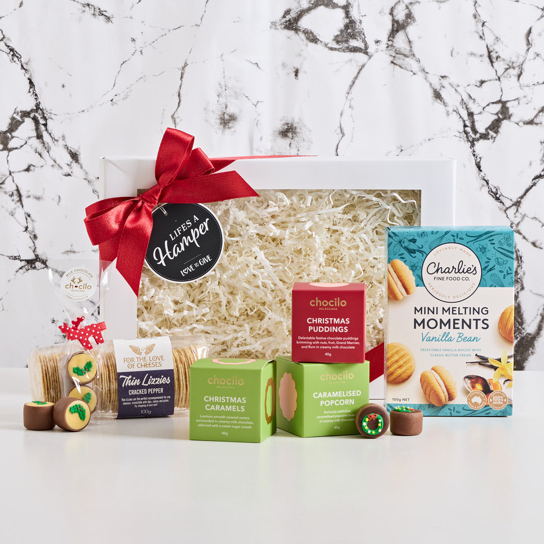 Christmas Favourites is a non alcoholic Christmas hamper, perfect for corporate gifting this festive season
