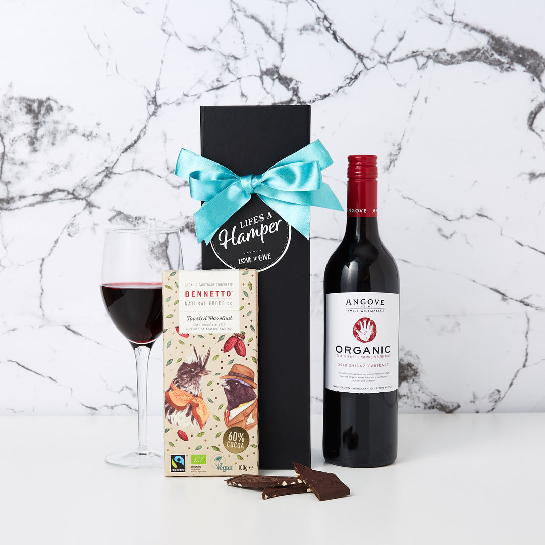 Organic Red Wine and Chocolate Hamper