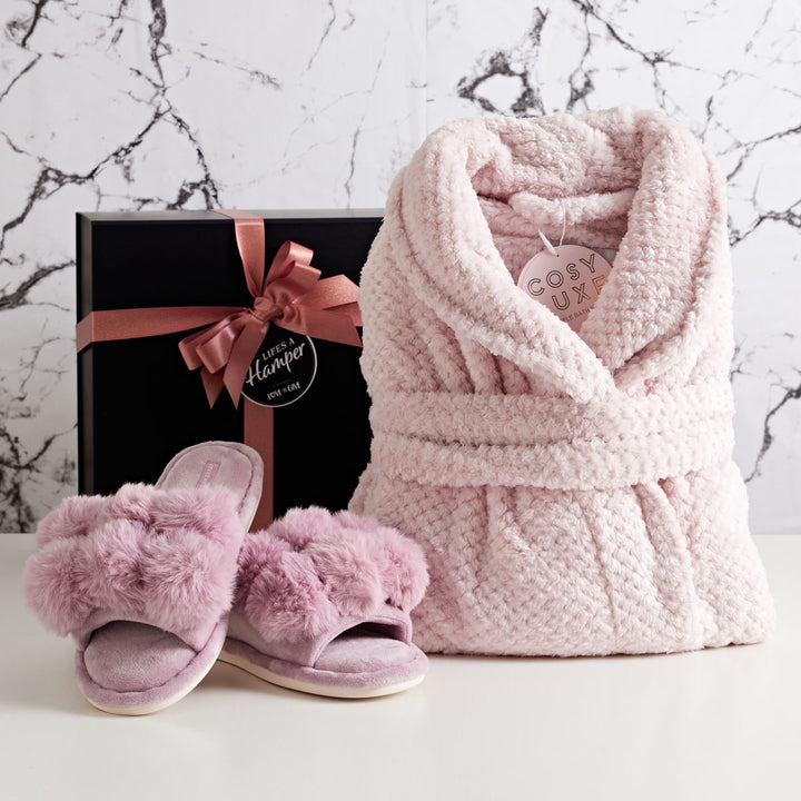 Luxury Bathrobe and Slippers Hamper