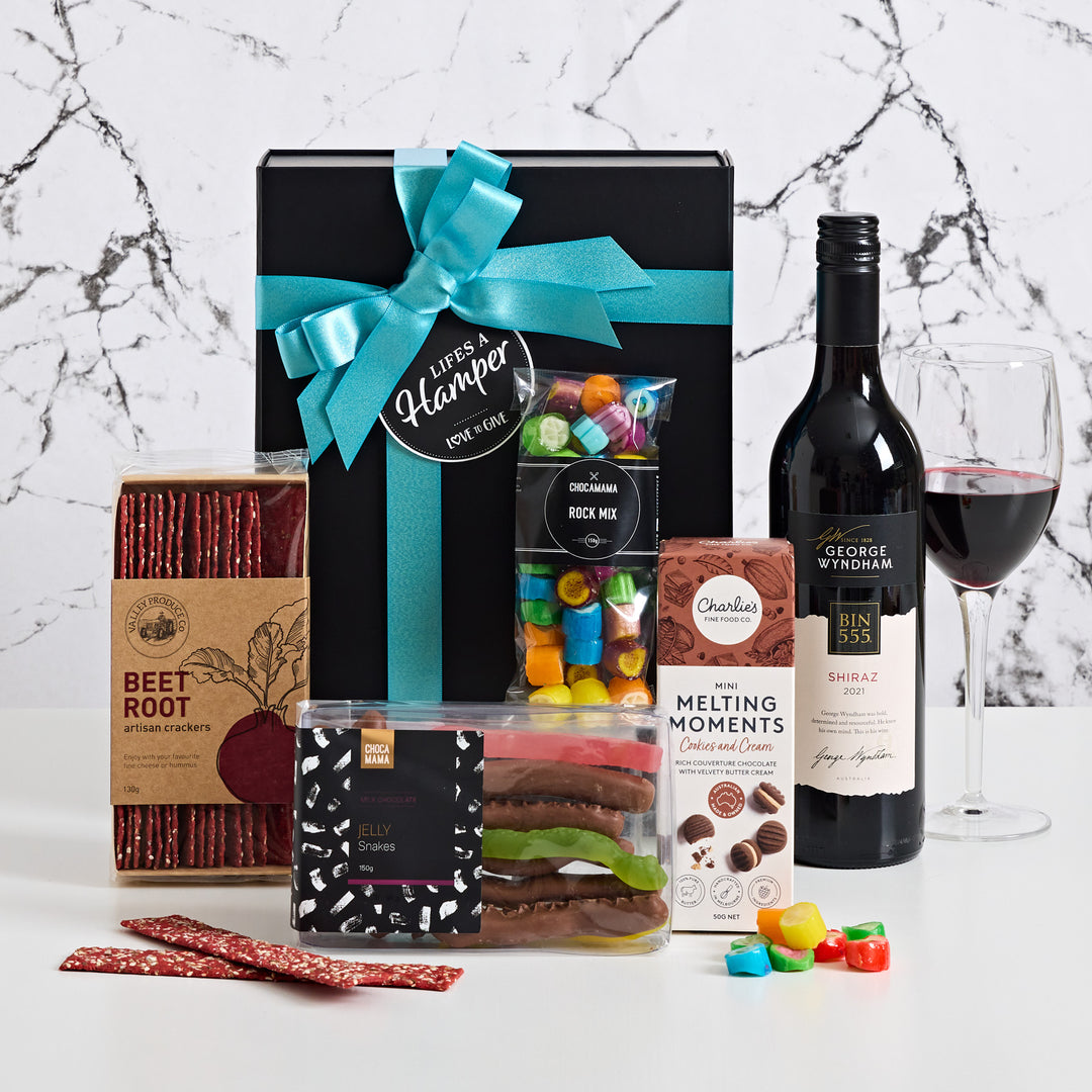 Red Wine Gift Box has a wonderful selection of gourmet treats to impress clients and staff.
