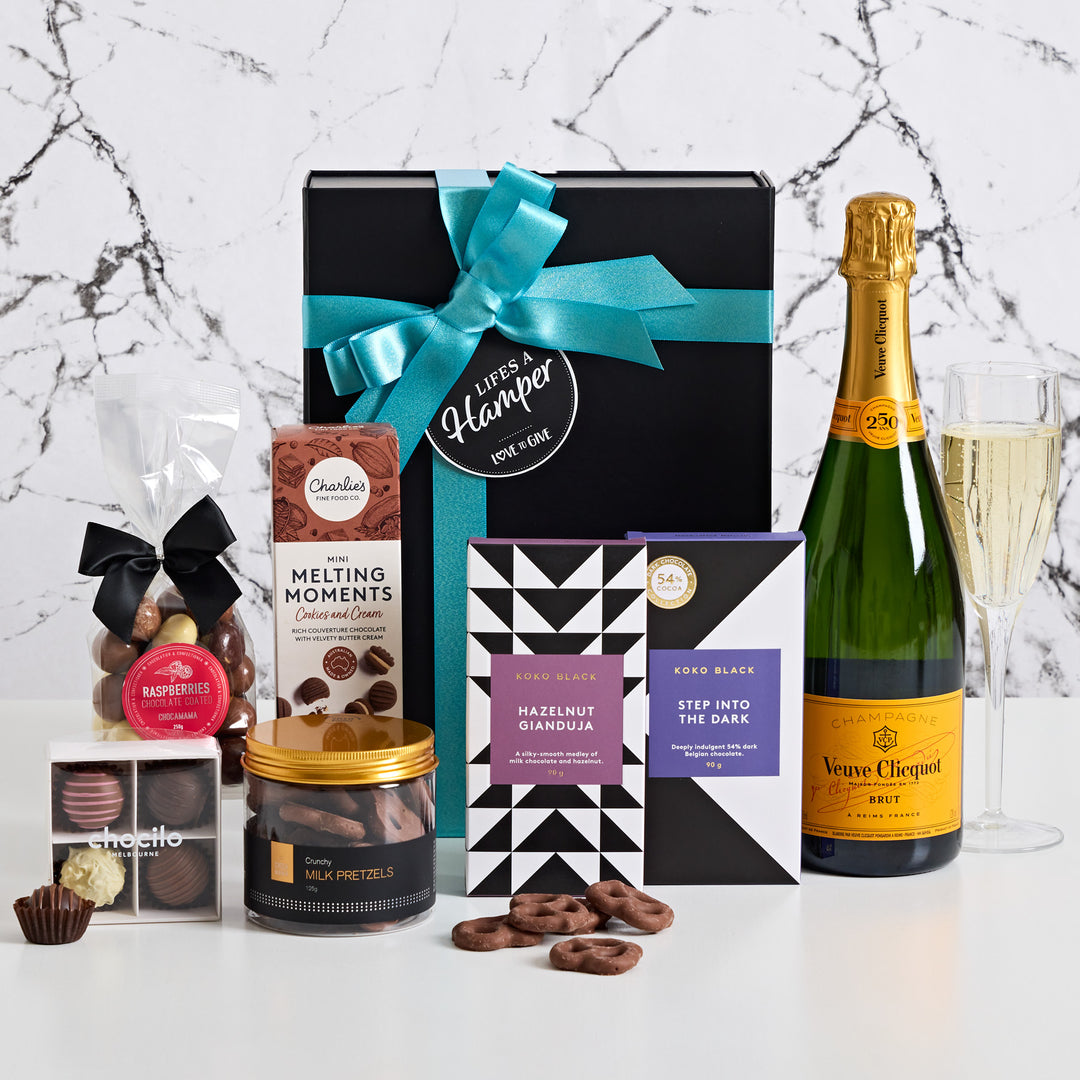 Veuve Champagne and Chocolates Hamper