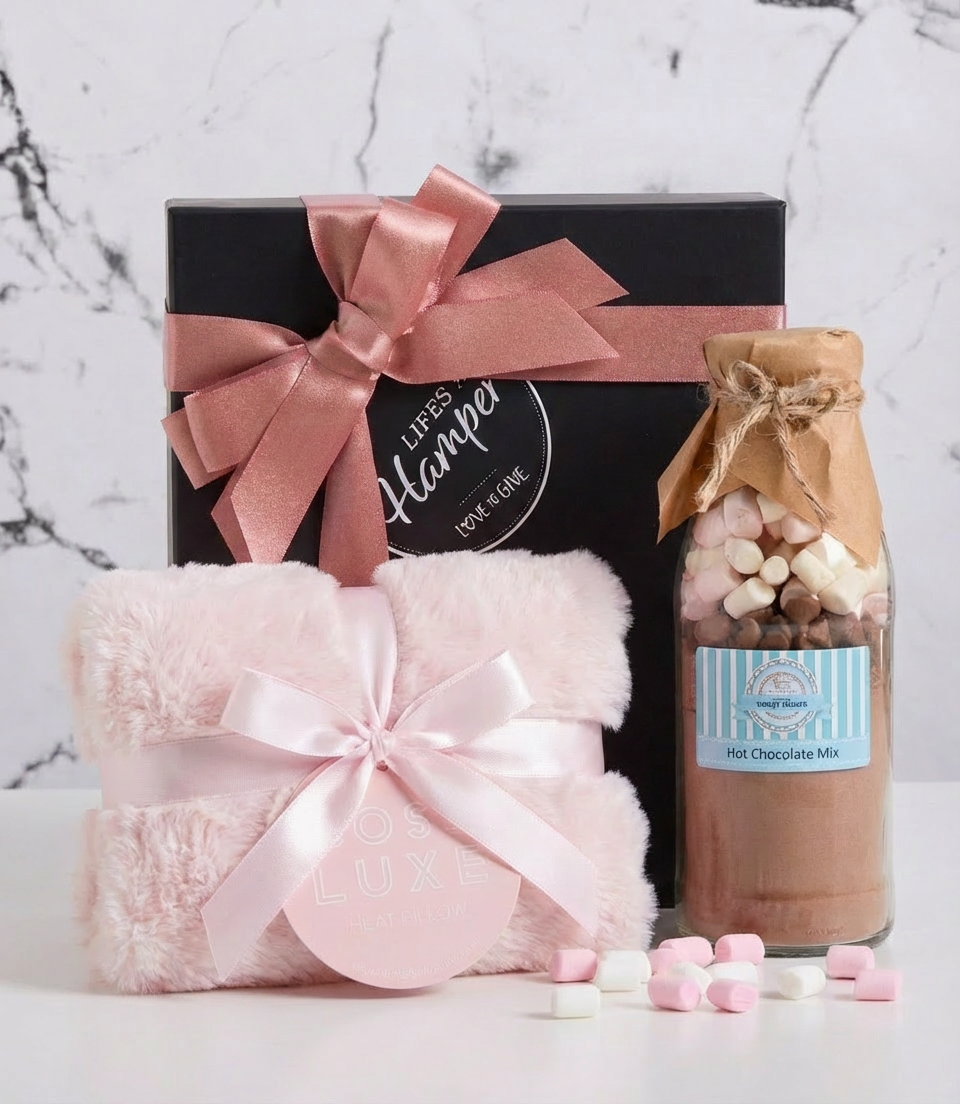 Sweet Heath Hot Chocolate and Annabel Trends Cosy Luxe Heat Pillow
